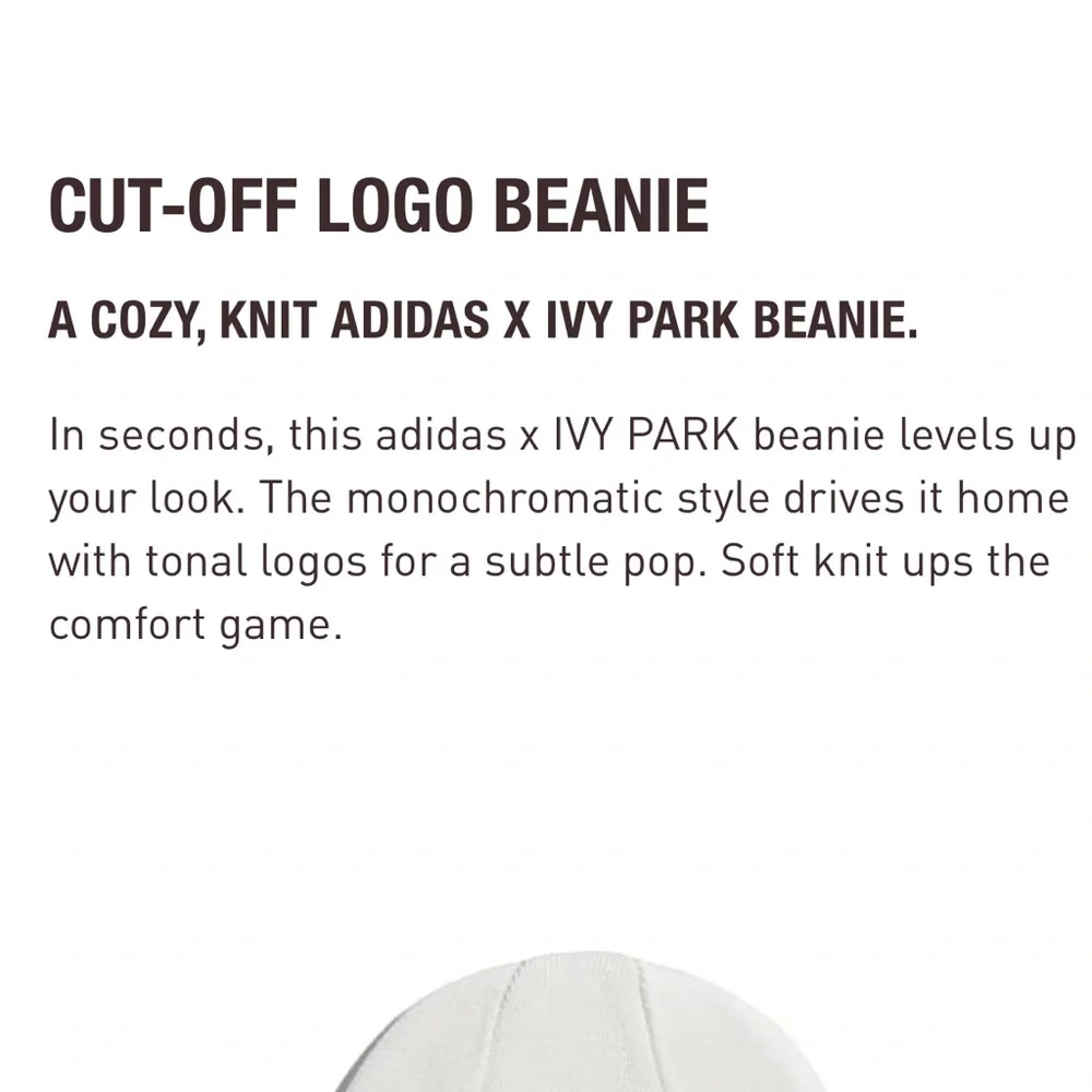 🎉 HP 🎉 🆕 IVY PARK x adidas Icy Park Cut Off Logo Beanie - Picture 10 of 10